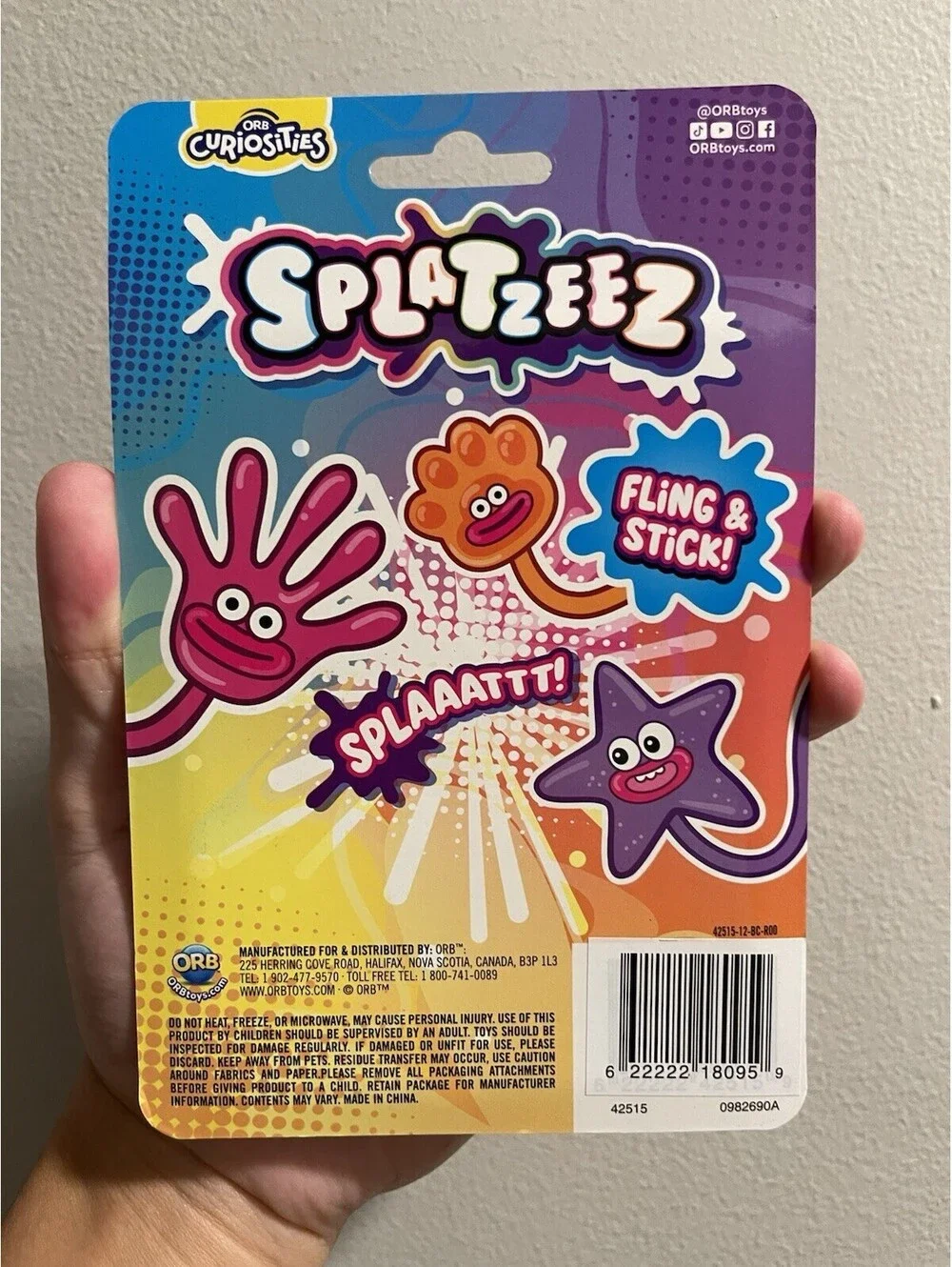 Orb Curiosities Splatzeez Butterfly Smusher Sticky Squeeze Toy NEW NOT IN STORES
